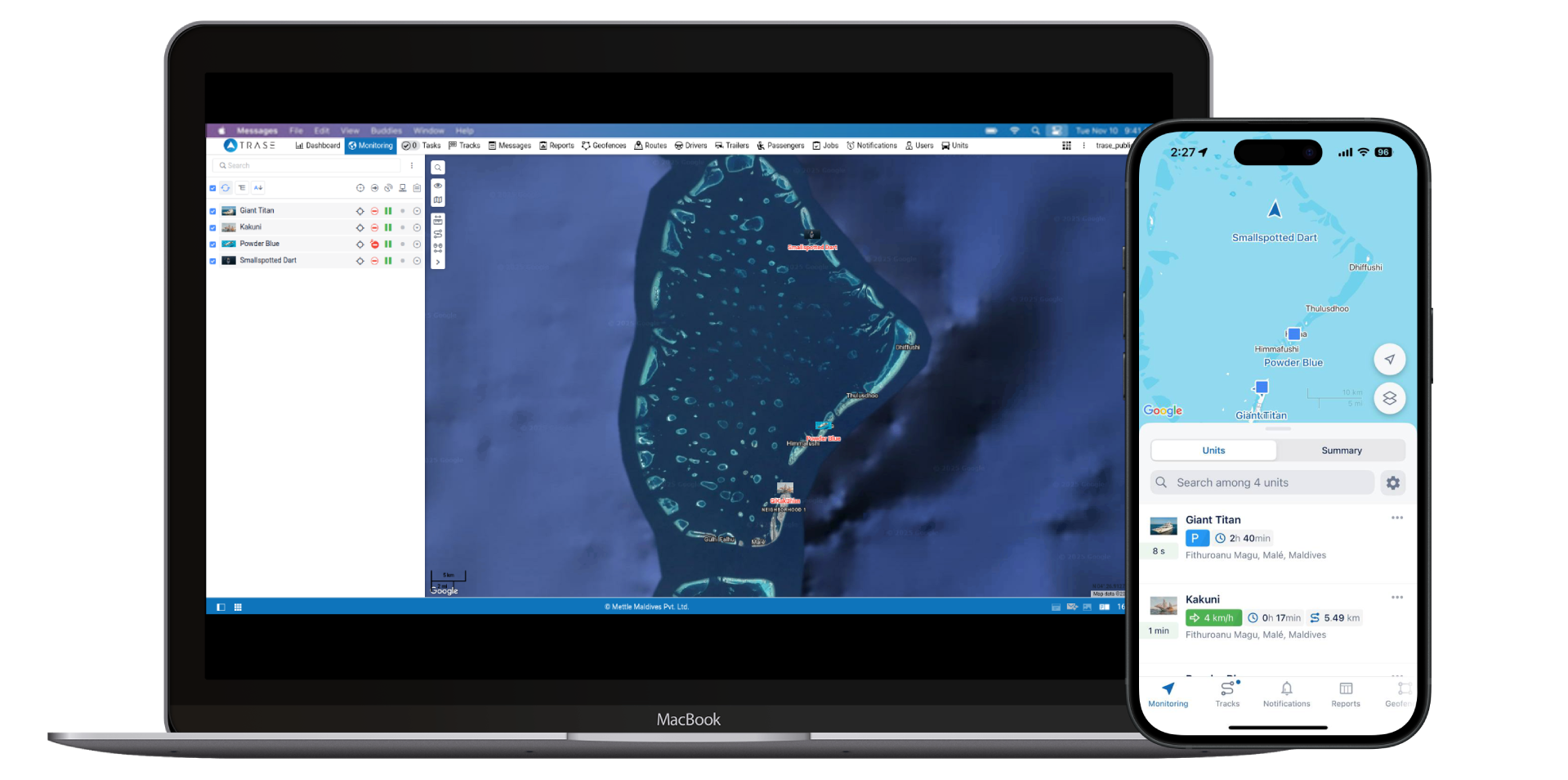 Trase dashboard interface